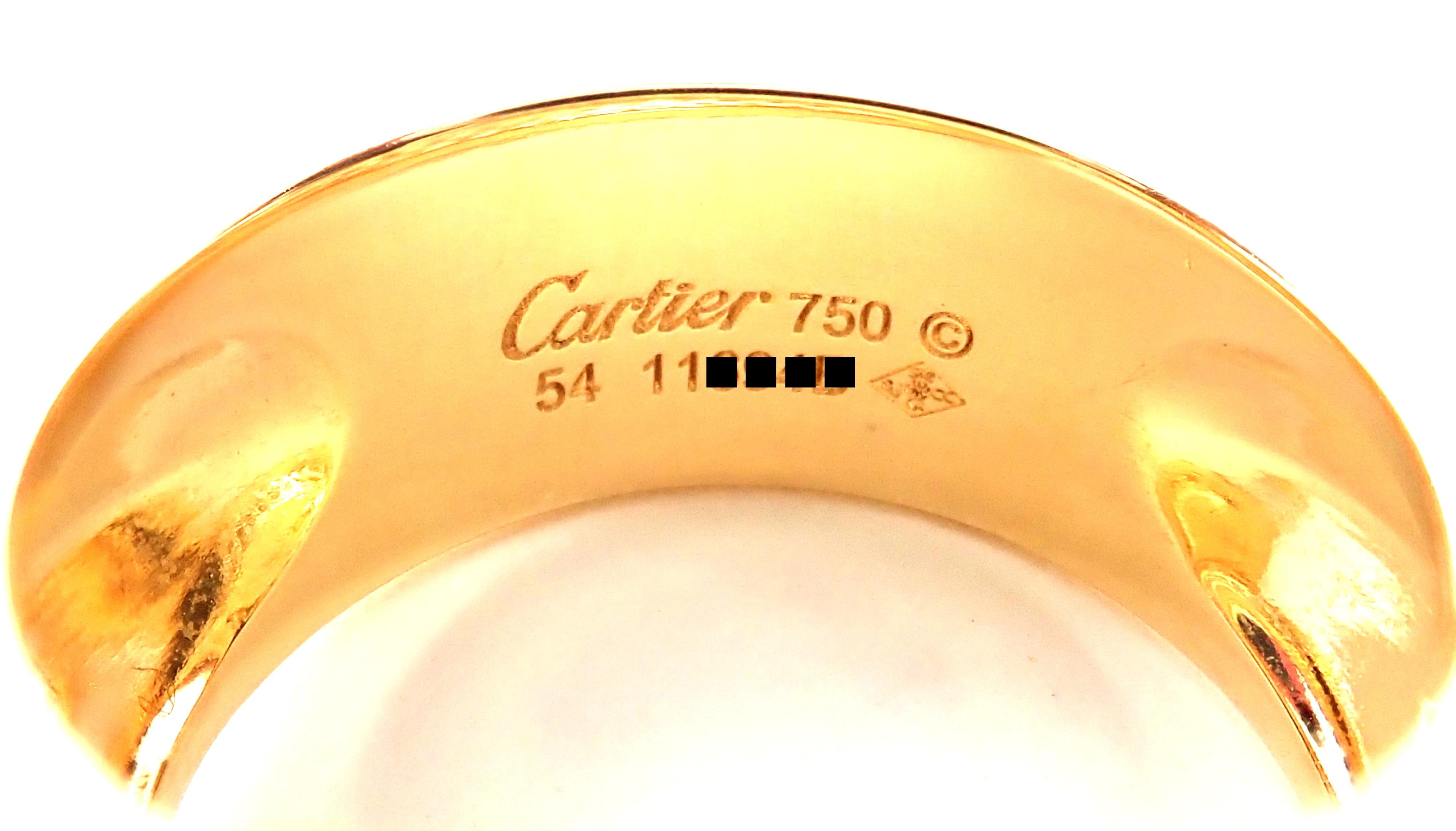 Brilliant Cut Cartier Panthere Gryph Diamond Yellow Gold Band Ring For Sale