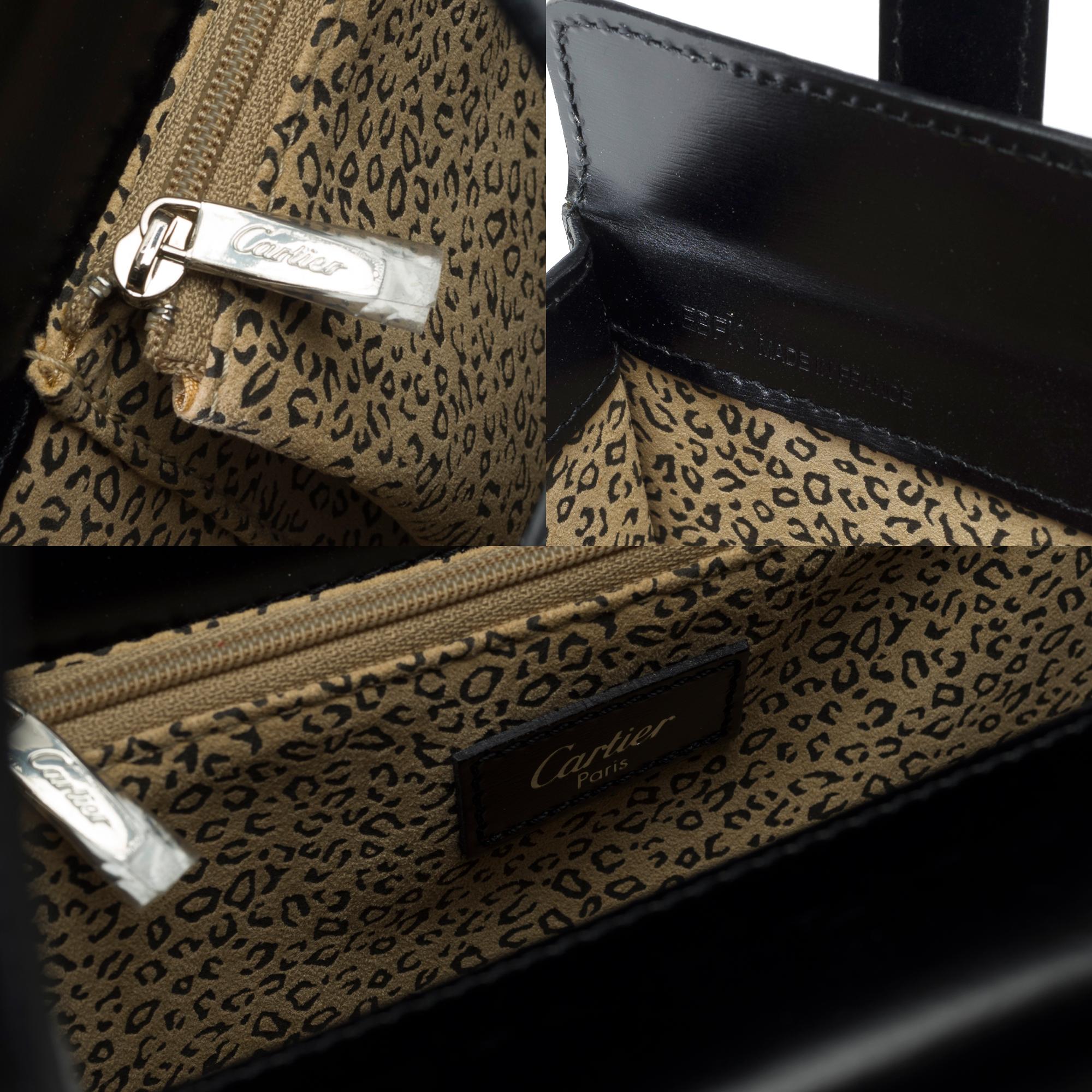 Cartier Panthère handbag in black calfskin leather, PHW For Sale 2