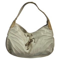 Cartier Panthere Hobo Umhängetasche Creme Weiß Leder Gold Hardware