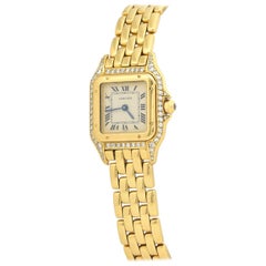 Cartier Panthere in Yellow Gold with Diamonds and Bracelet with Box and Papers