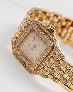 Cartier Panthere Joaillerie WF3222FR SM Diamond Bezel Diamond Set Bracelet 18k Y