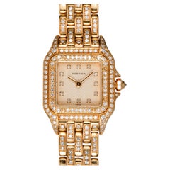 Cartier Panthere Joaillerie WF3222FR SM Diamond Bezel Diamond Set Bracelet 18k Y