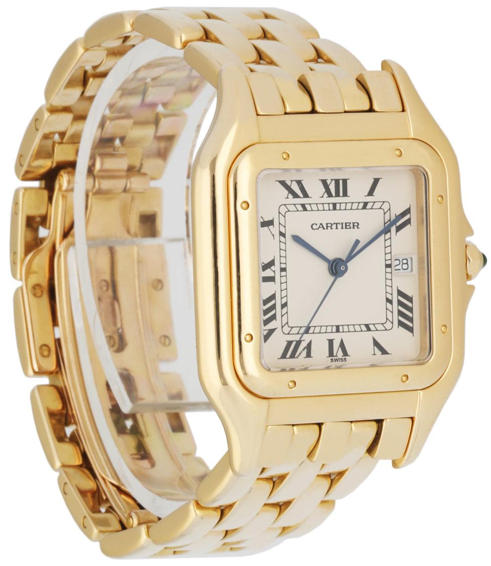 Cartier Panthere Jumbo 18K Yellow Gold Men's Watch In Excellent Condition In Great Neck, NY