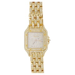 Cartier Panthere Jumbo in 18K Gold Factory Diamond Pave Dial & Bracelet Watch