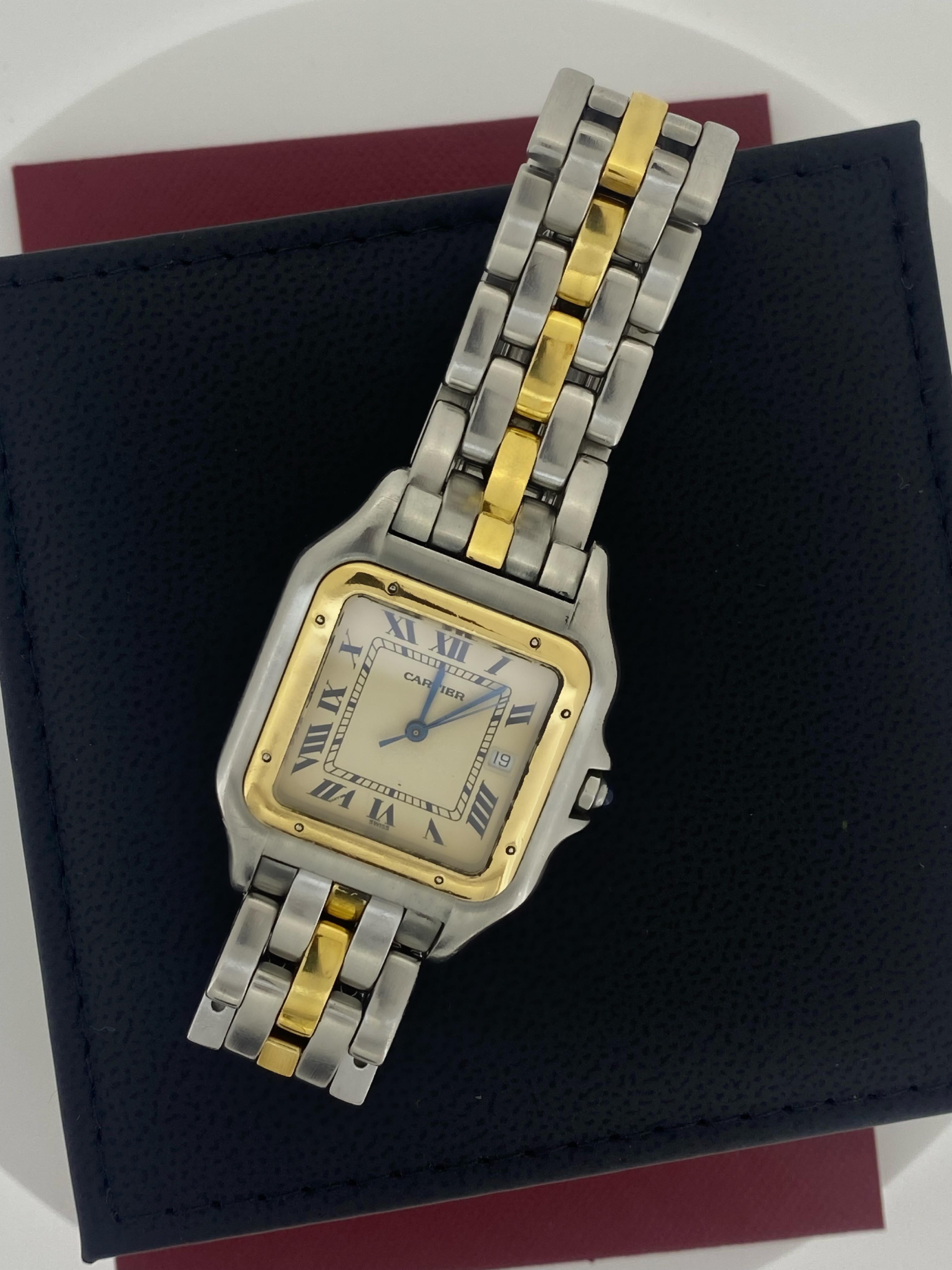 Cartier Montre Panthère Jumbo une rangée en or bicolore 30 mm à quartz pour hommes, années 2000 en vente 5
