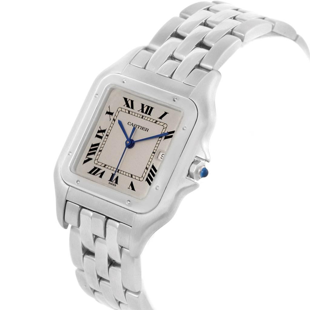 Cartier Panthere Jumbo Stainless Steel Men's Watch W25032P5 In Excellent Condition In Atlanta, GA