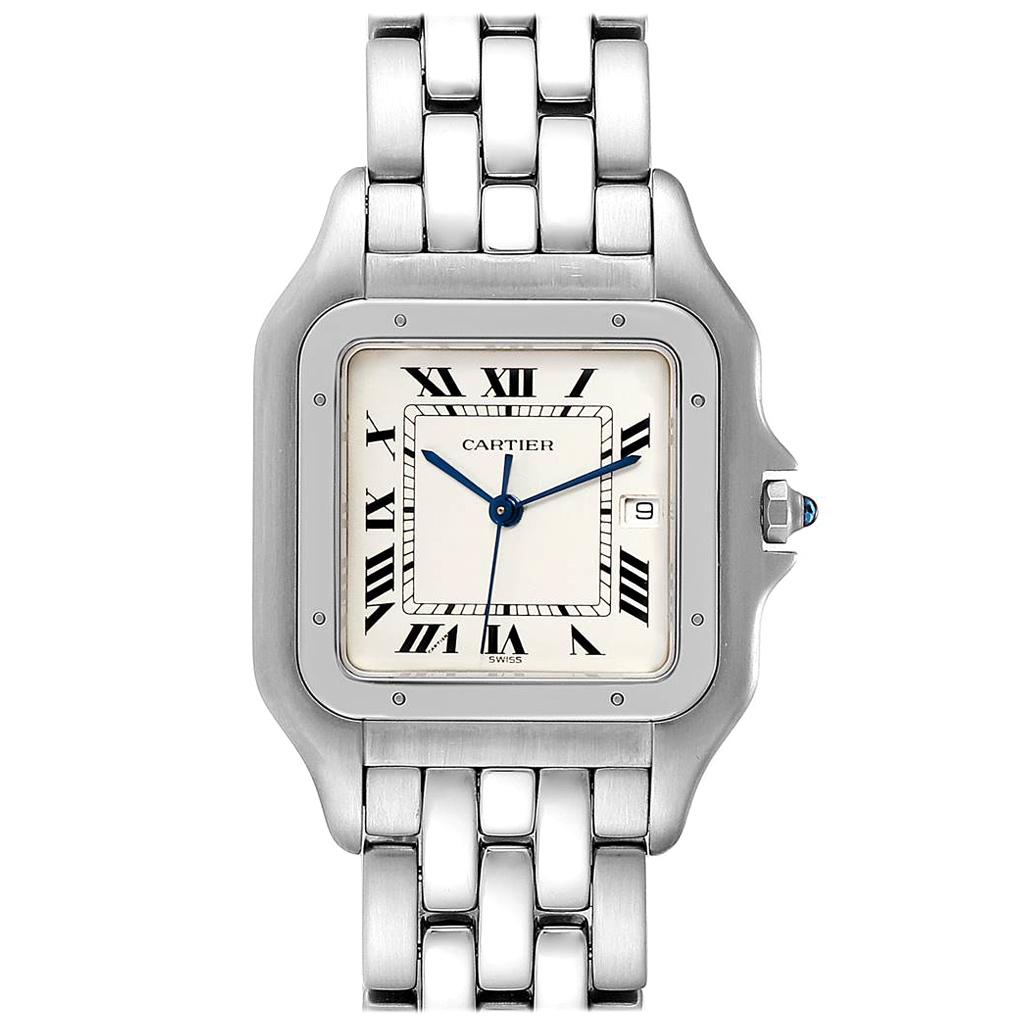Cartier Panthere Jumbo Stainless Steel Men's Watch W25032P5 For Sale