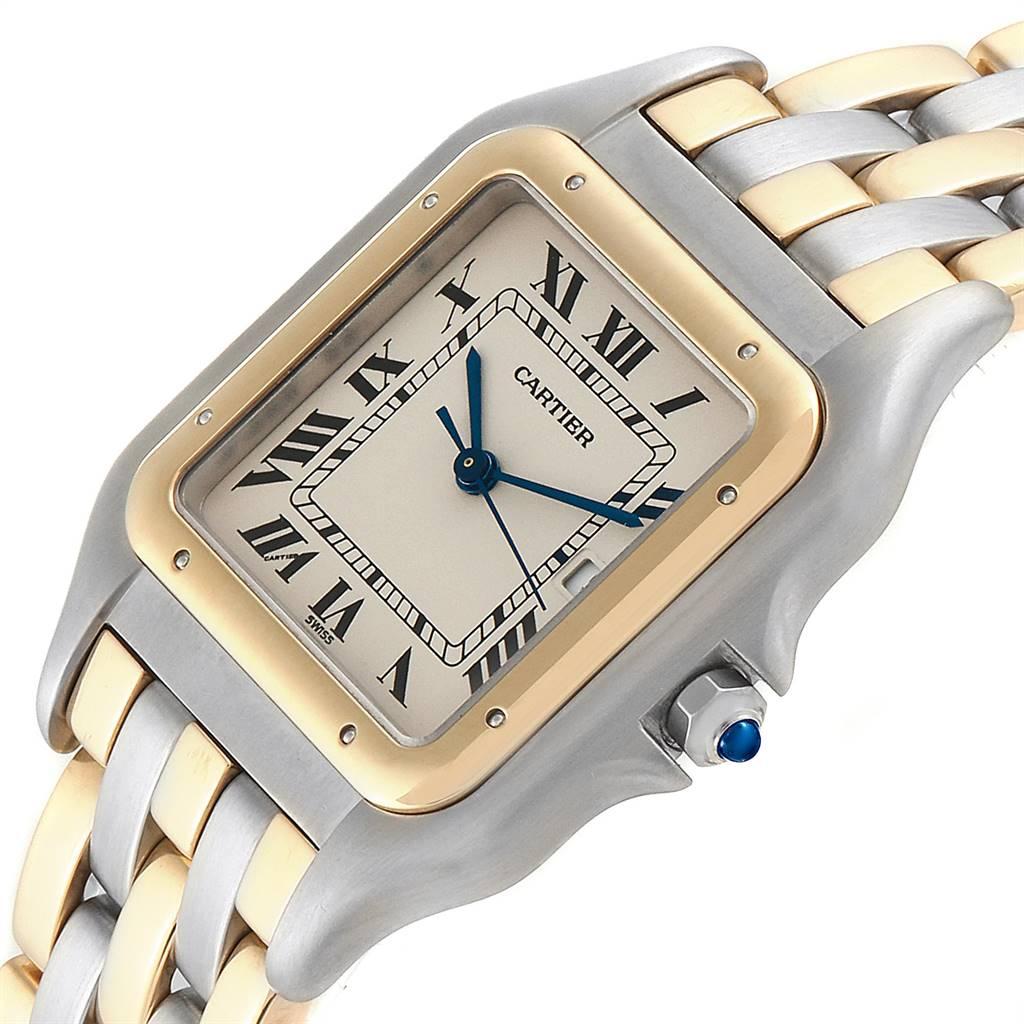 Cartier Panthere Jumbo Steel 18 Karat Yellow Gold Three-Row Quartz Watch 1