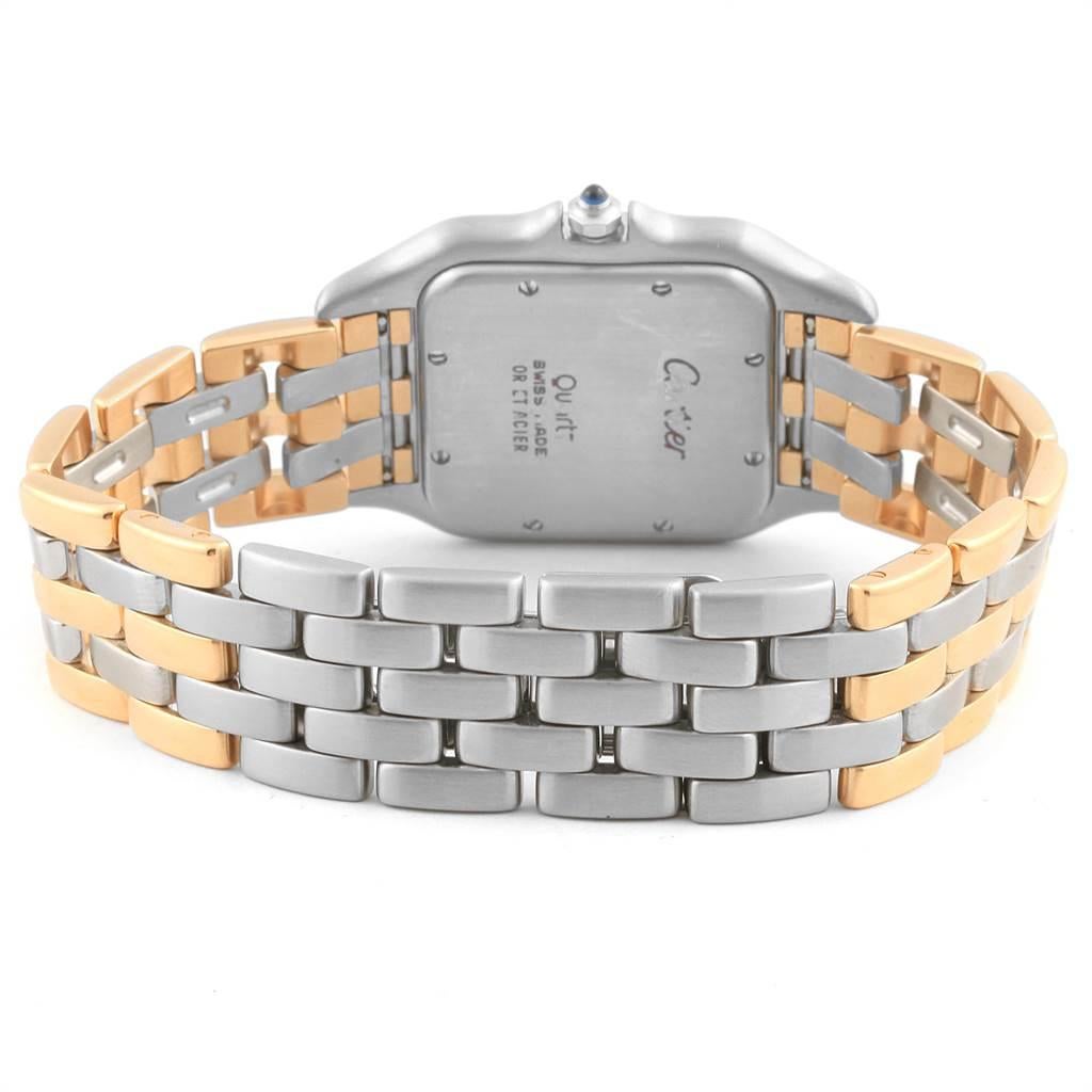 Cartier Panthere Jumbo Steel 18 Karat Yellow Gold Three-Row Quartz Watch For Sale 3