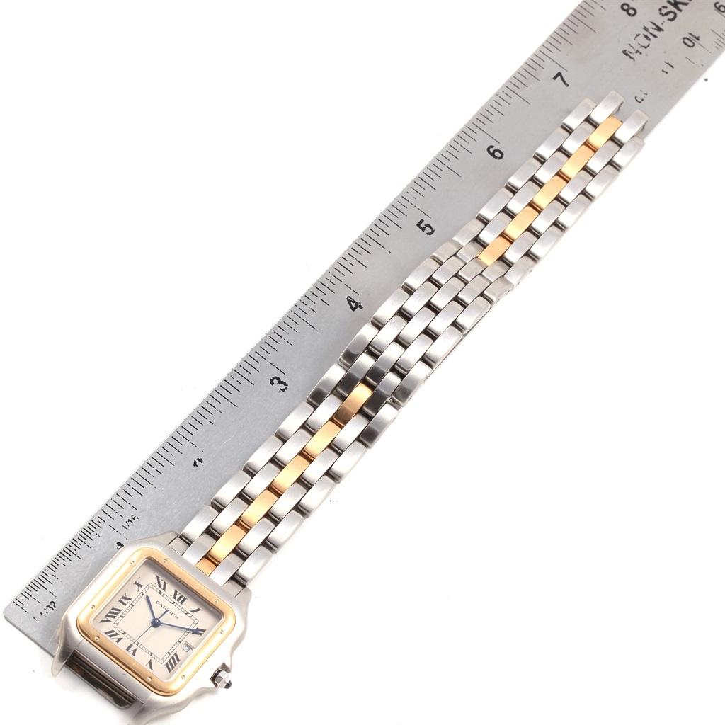 Cartier Panthere Jumbo Steel Yellow Gold One-Row Unisex Watch 187957 For Sale 4