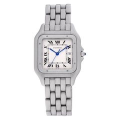 Retro Cartier Panthere "Jumbo" W25032P5 Stainless Steel off White Dial Quartz