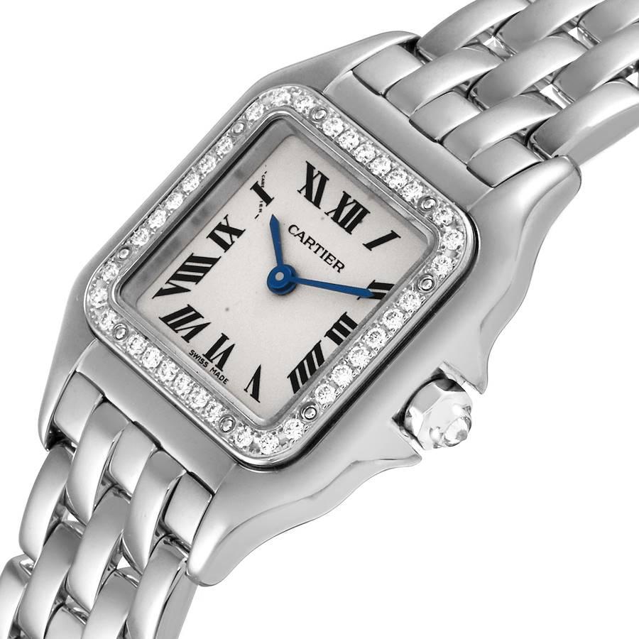 Women's Cartier Panthere Ladies 18k White Gold Diamond Watch WF3091F3 For Sale