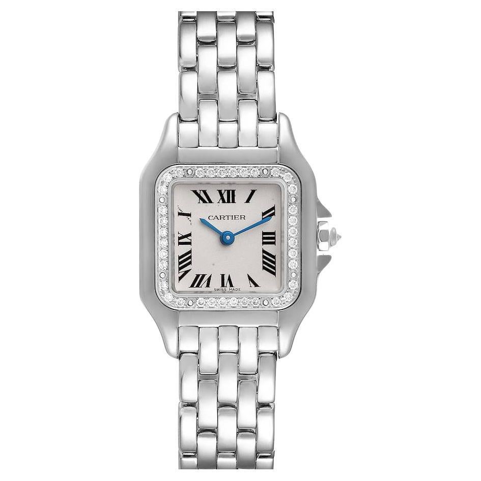 Cartier Panthere Ladies 18k White Gold Diamond Watch WF3091F3 For Sale