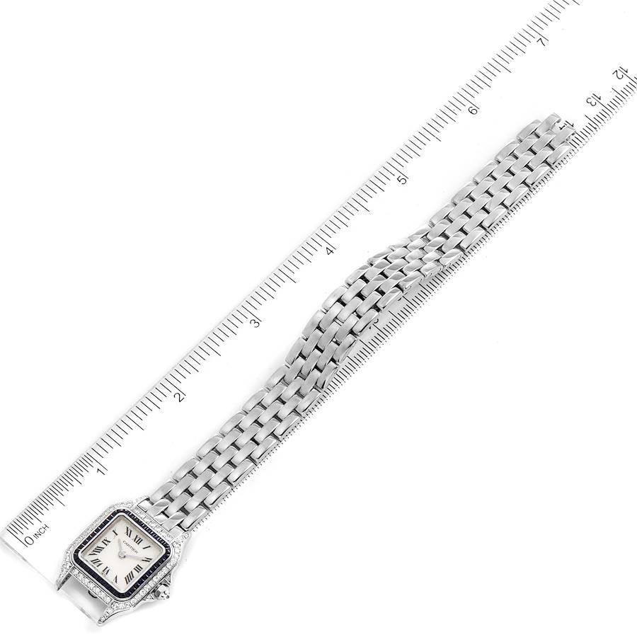 Cartier Panthere Ladies 18k White Gold Sapphire Diamond Ladies Watch 2362 4