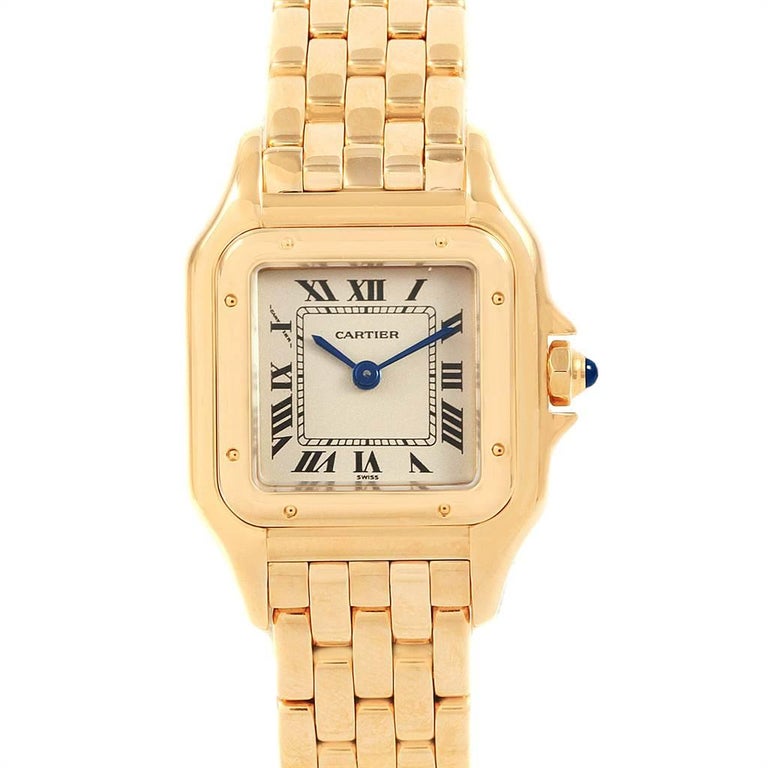 Cartier Panthere Ladies 18 Karat Yellow Gold Diamond Watch W25022b9 For Sale At 1stdibs