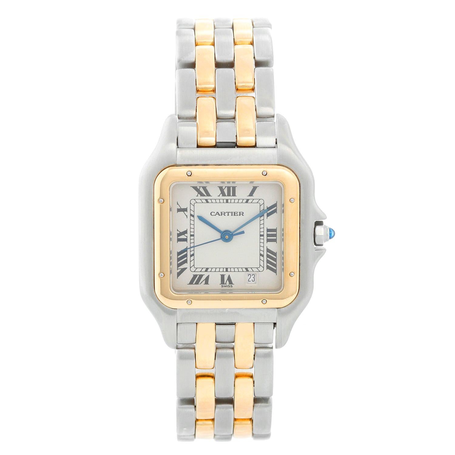 Cartier Panthere Ladies 2-Tone 2-Row Midsize Steel and Gold Watch