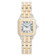 Cartier Panthere Ladies 2-Tone 2-Row Midsize Steel & Gold Watch 1100