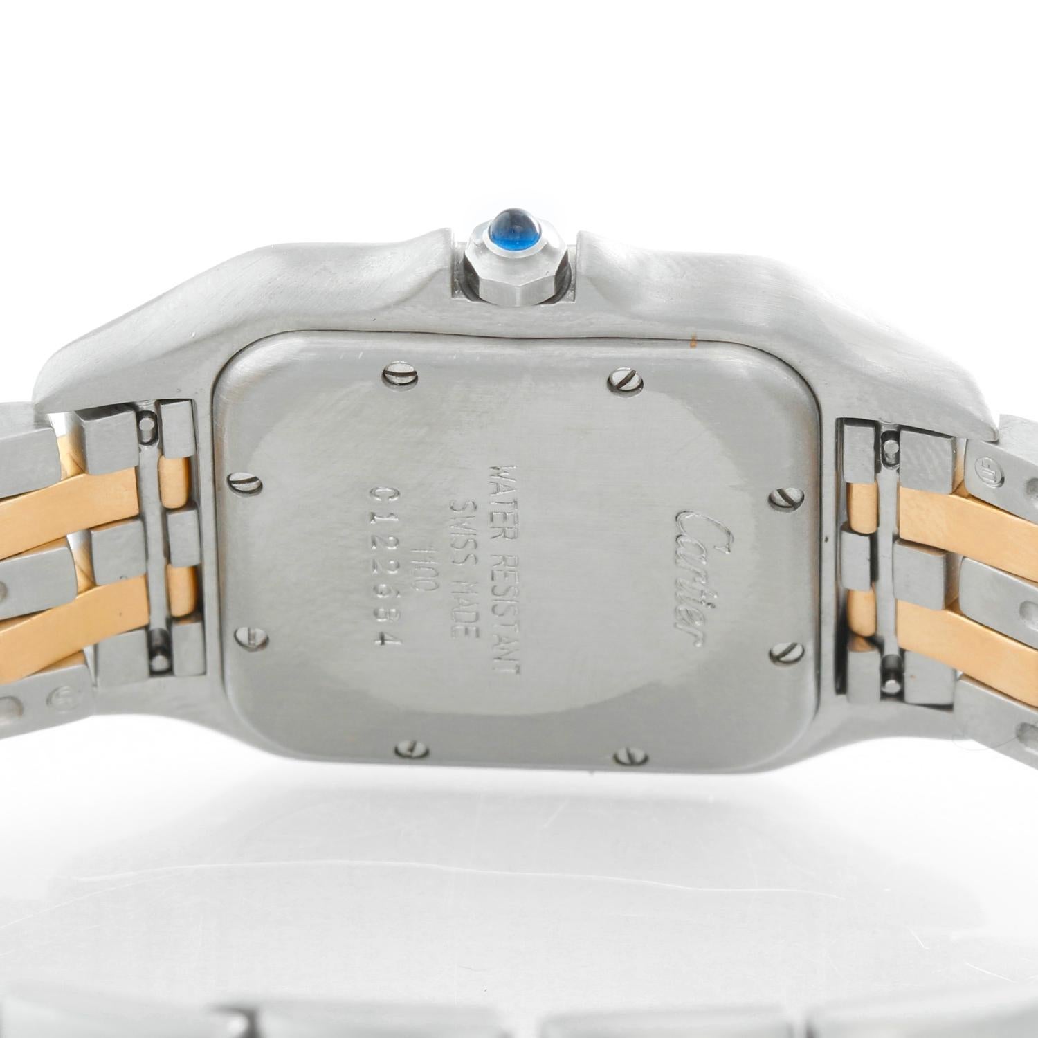 Women's or Men's Cartier Panthere Ladies 2-Tone 2-Row Midsize Steel and Gold Watch