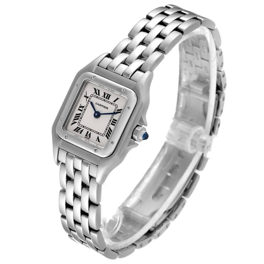 Women's Cartier Panthere Ladies Small Stainless Steel Watch W25033P5 Box Papers For Sale