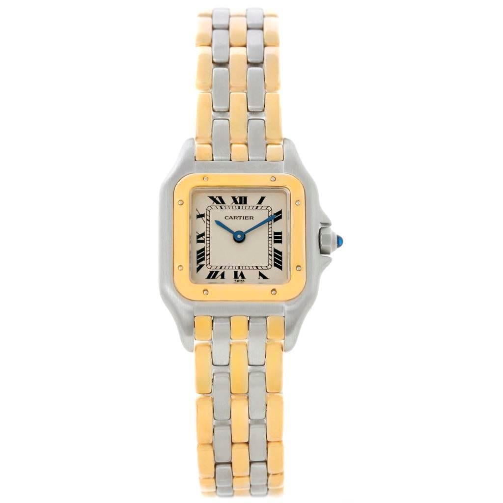 Cartier Panthere Ladies Steel 18 Karat Yellow Gold 3-Row Watch W25029B6