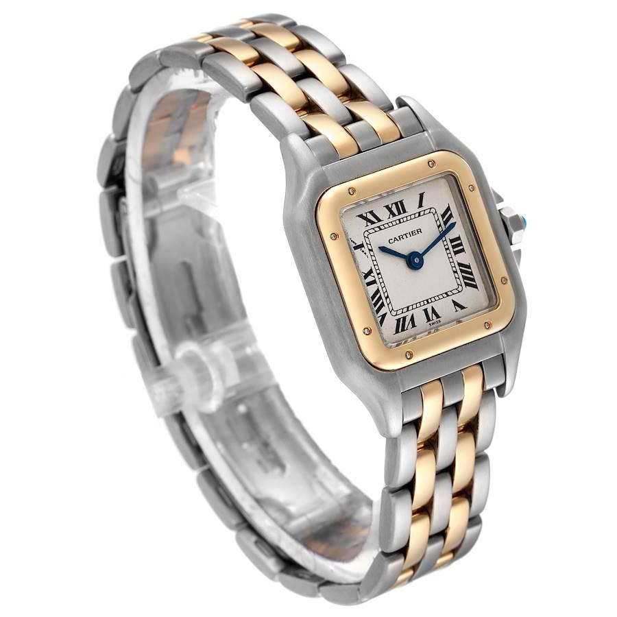 Cartier Panthere Ladies Steel Yellow Gold 2 Row Ladies Watch W25029B6 In Excellent Condition In Atlanta, GA