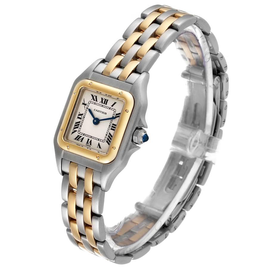 Cartier Panthere Ladies Steel Yellow Gold 2 Row Ladies Watch W25029B6 In Good Condition For Sale In Atlanta, GA