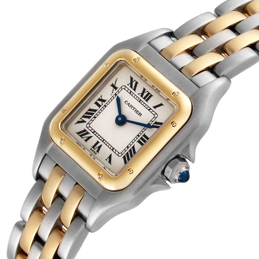 Women's Cartier Panthere Ladies Steel Yellow Gold 2 Row Ladies Watch W25029B6 For Sale
