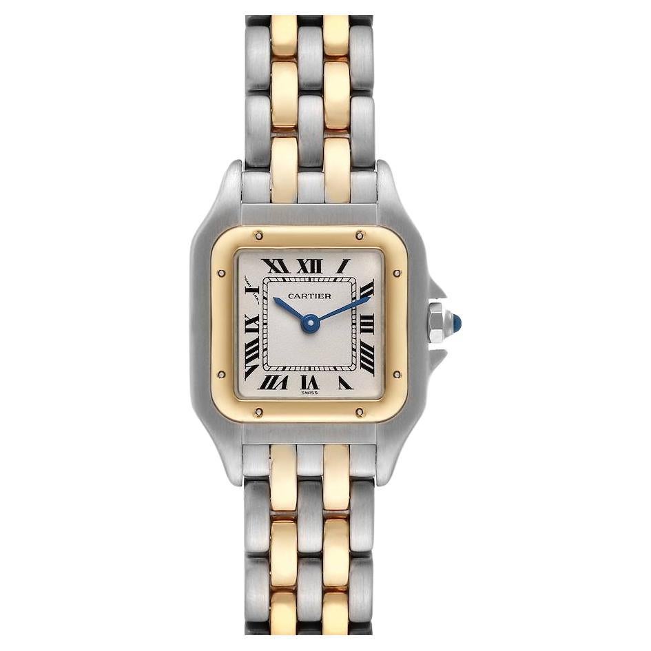 Cartier Panthere Ladies Steel Yellow Gold 2 Row Ladies Watch W25029B6 For Sale