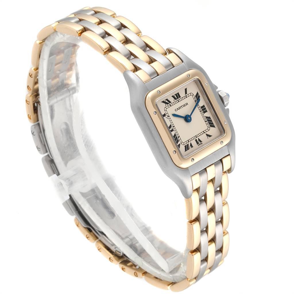 Cartier Panthere Ladies Steel Yellow Gold 3-Row Ladies Watch W25029B6 In Excellent Condition For Sale In Atlanta, GA