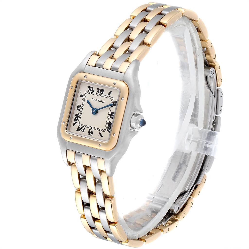 Women's Cartier Panthere Ladies Steel Yellow Gold 3-Row Ladies Watch W25029B6 For Sale