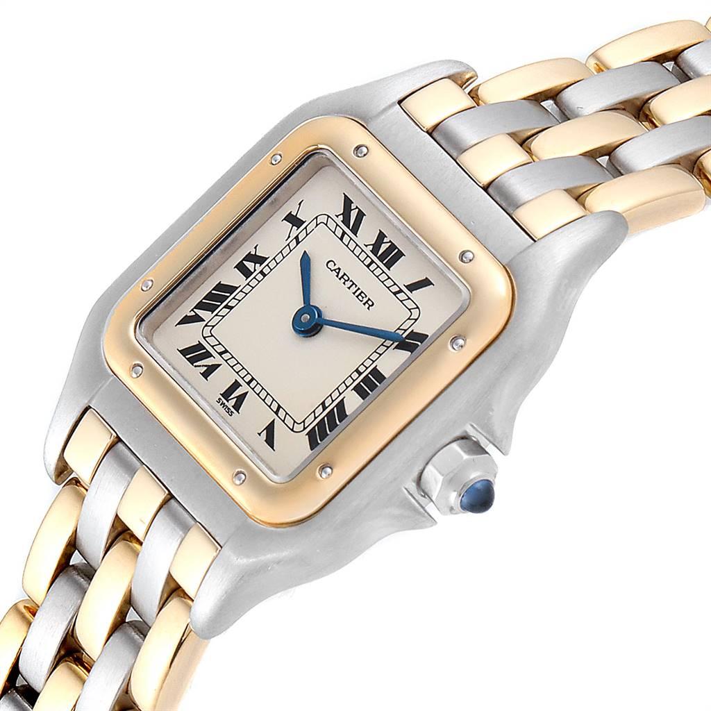 Cartier Panthere Ladies Steel Yellow Gold 3-Row Ladies Watch W25029B6 For Sale 1