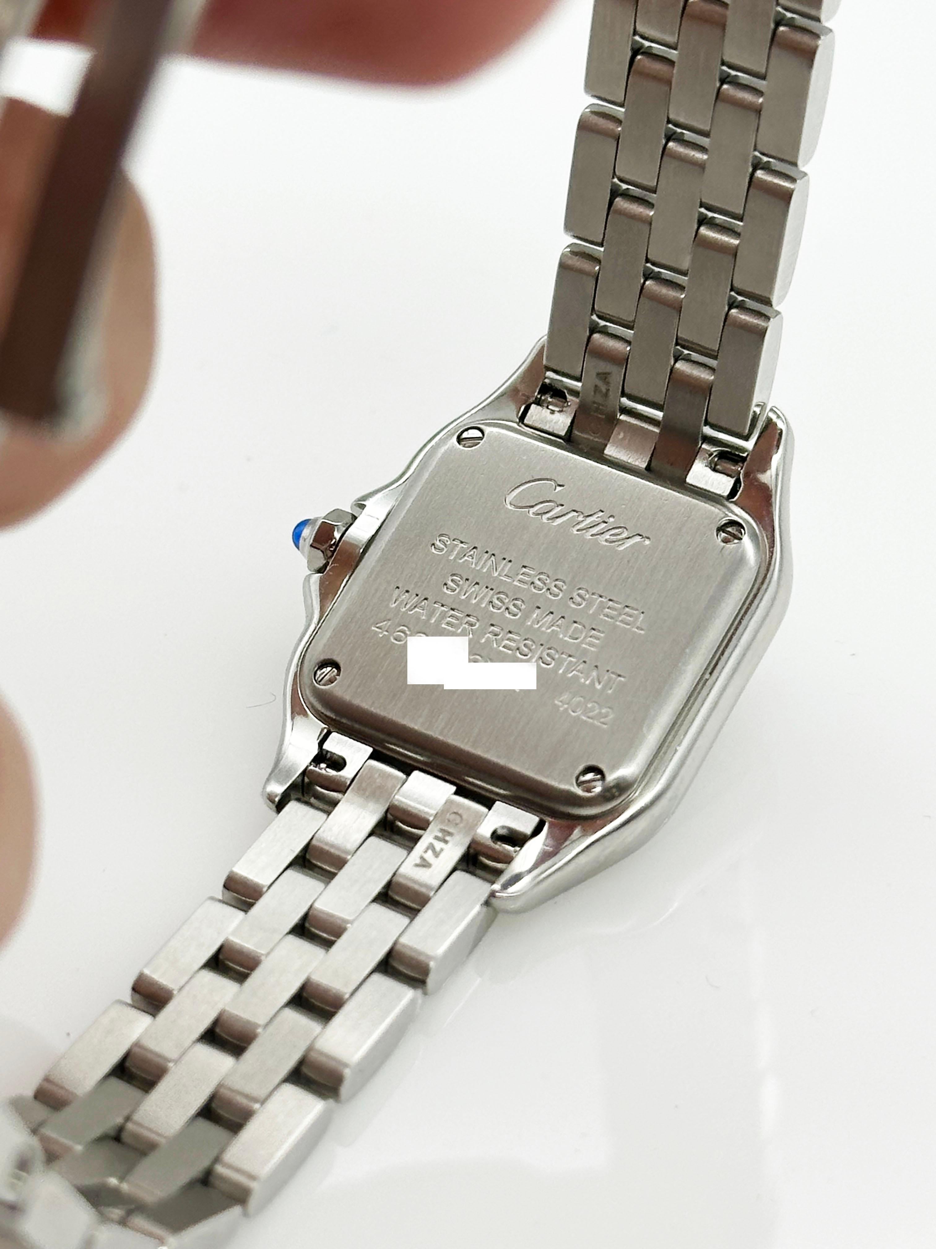 Cartier Panthere Damen W4PN0007 4022 Diamant-Lünette Edelstahl Box Papier 5