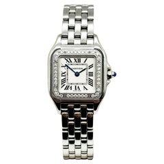 Cartier Panthere Damen W4PN0007 4022 Diamant-Lünette Edelstahl Box Papier