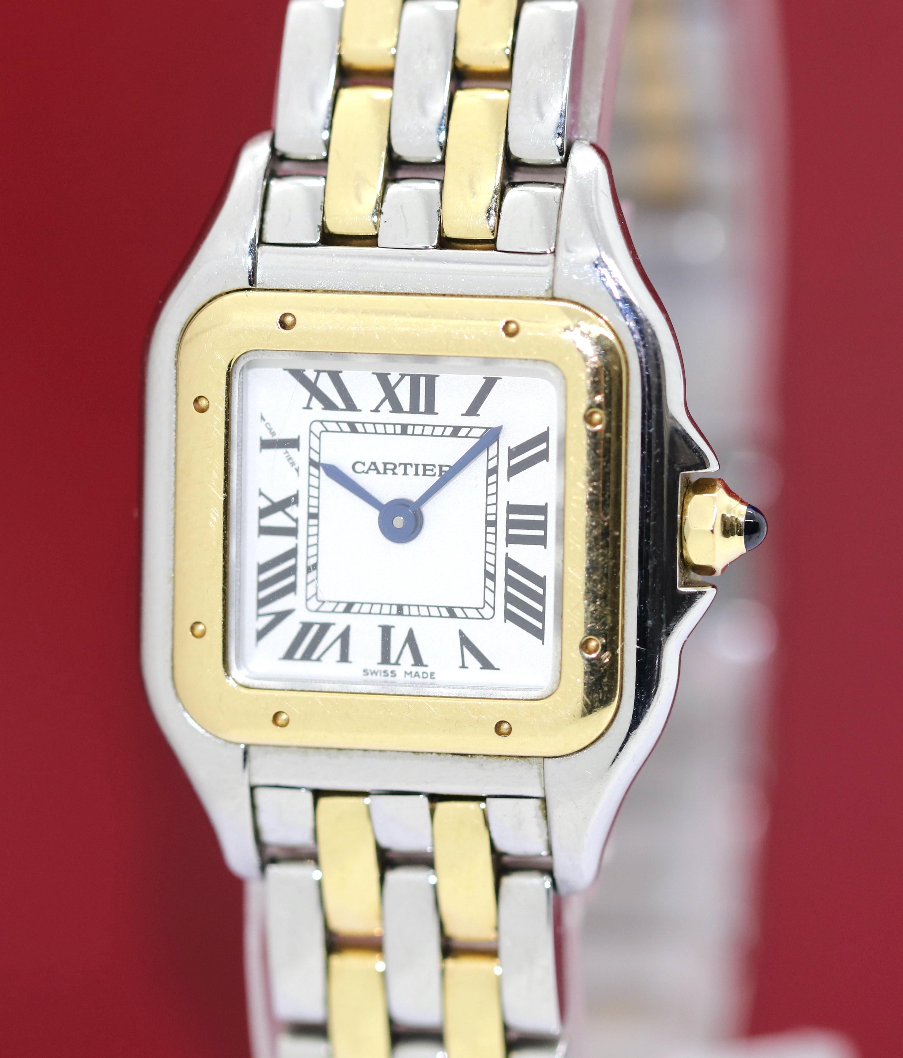Cartier Panthere Ladies Wrist Watch New Model 18 Karat Gold and Stainless Steel.
Quartz Movement. Case: 22mm (without crown). Model Number W2PN0006. Ref 4023.

Including original Box and certificate of authenticity (from our house).