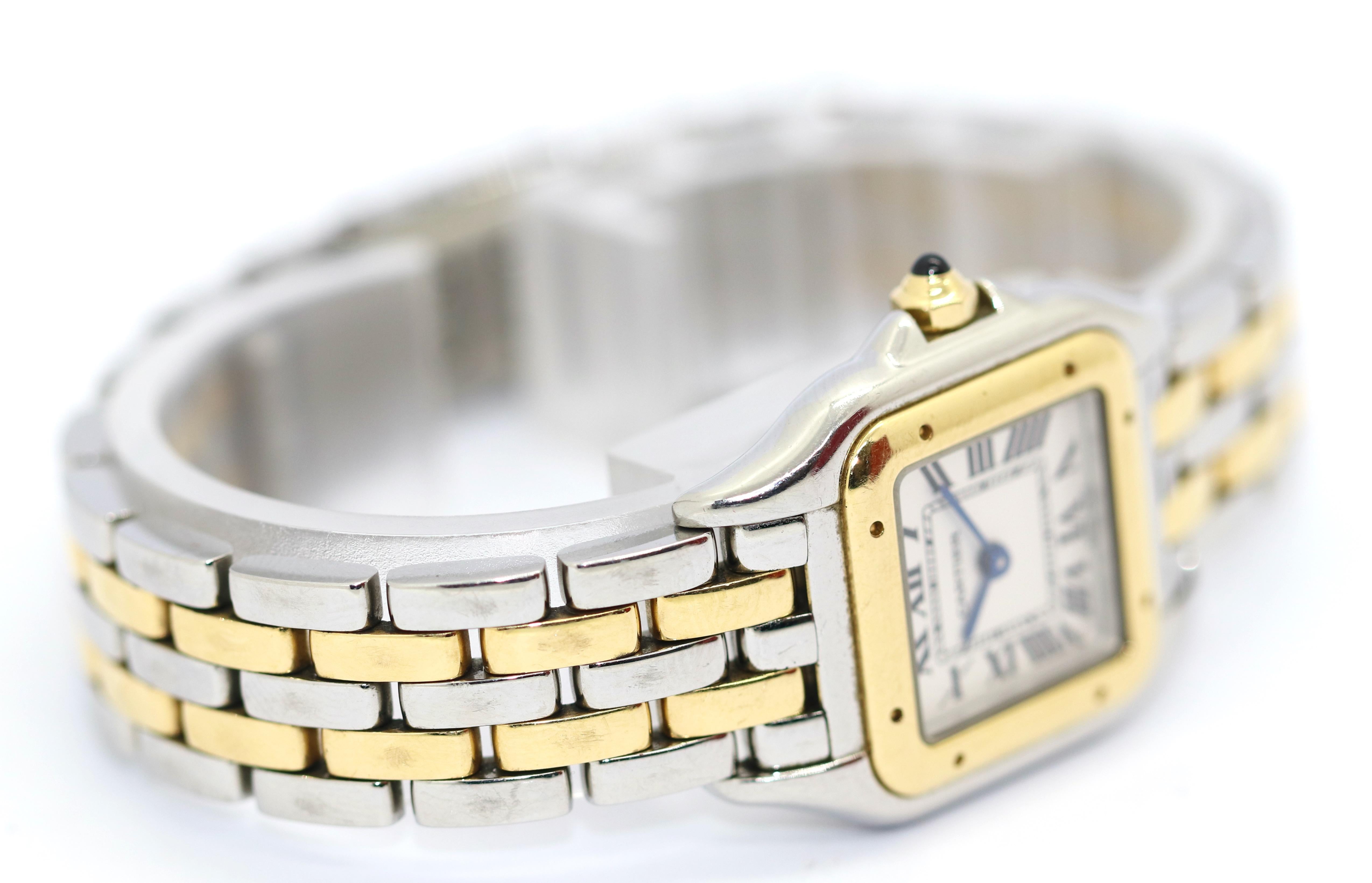 Women's Cartier Panthere Ladies Wrist Watch New Model 18 Karat Gold and Stainless Steel