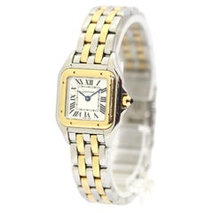 Cartier Panthere Ladies Wrist Watch New Model 18 Karat Gold and Stainless Steel