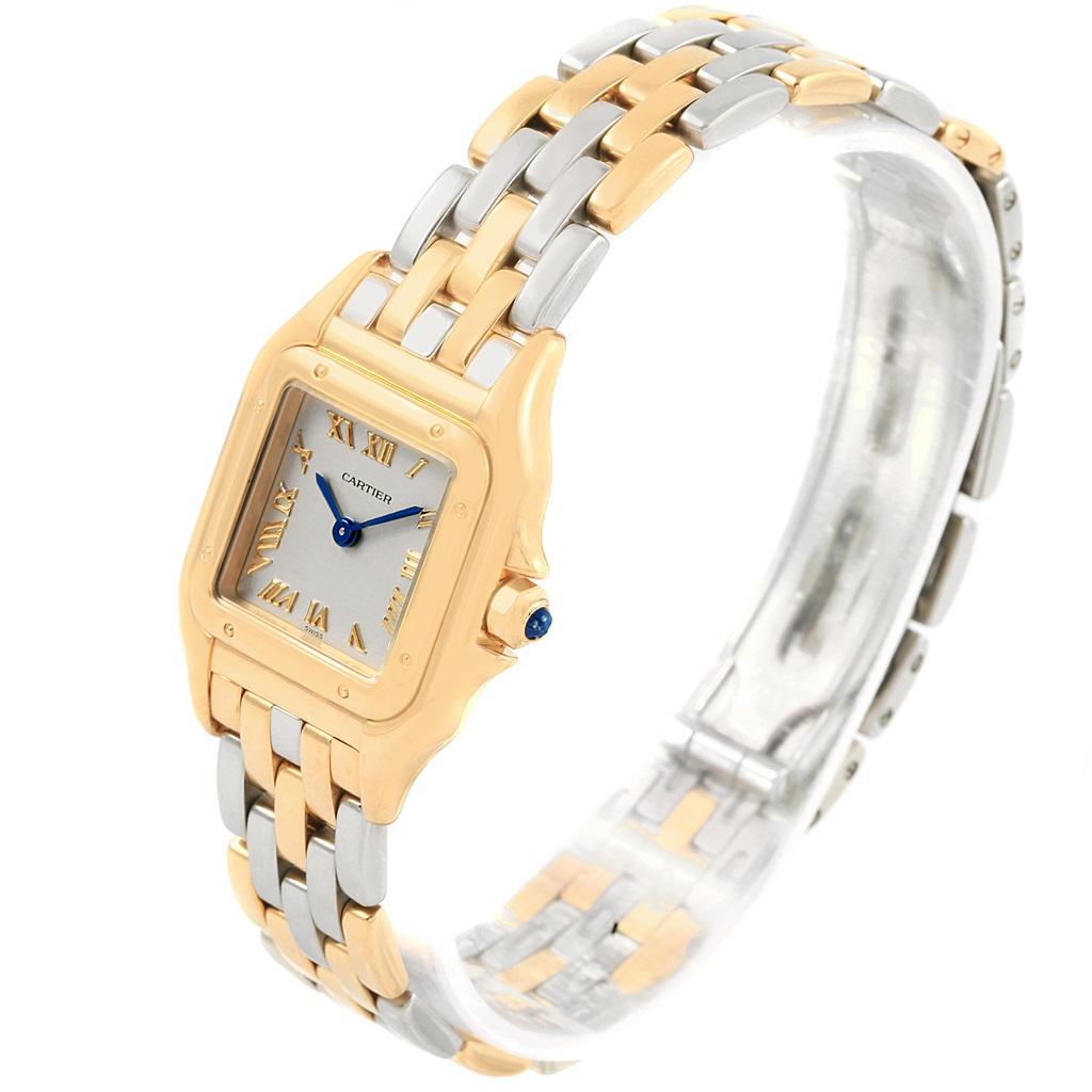 Cartier Panthere Ladies Yellow Gold Steel Ladies Watch 1070 In Good Condition For Sale In Atlanta, GA