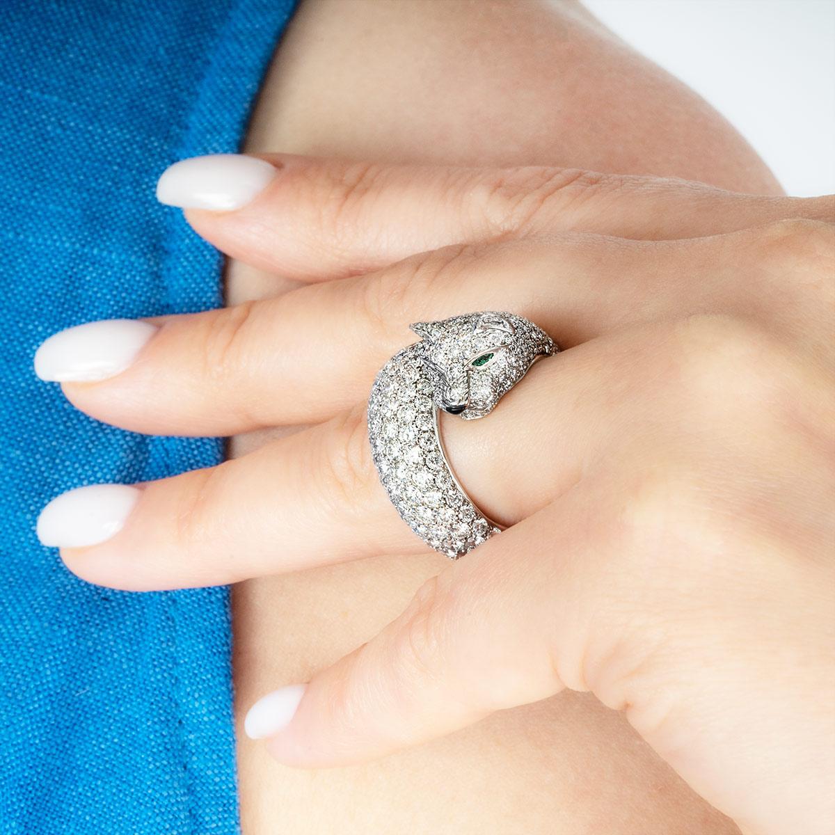 Anillo Cartier Panthere Lakarda Diamante 7,04ct  Talla 52 11445407 1