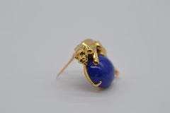 Cartier Panthère Lapis Lazuli 18K Yellow Gold Brooch with Emerald Eyes Unworn