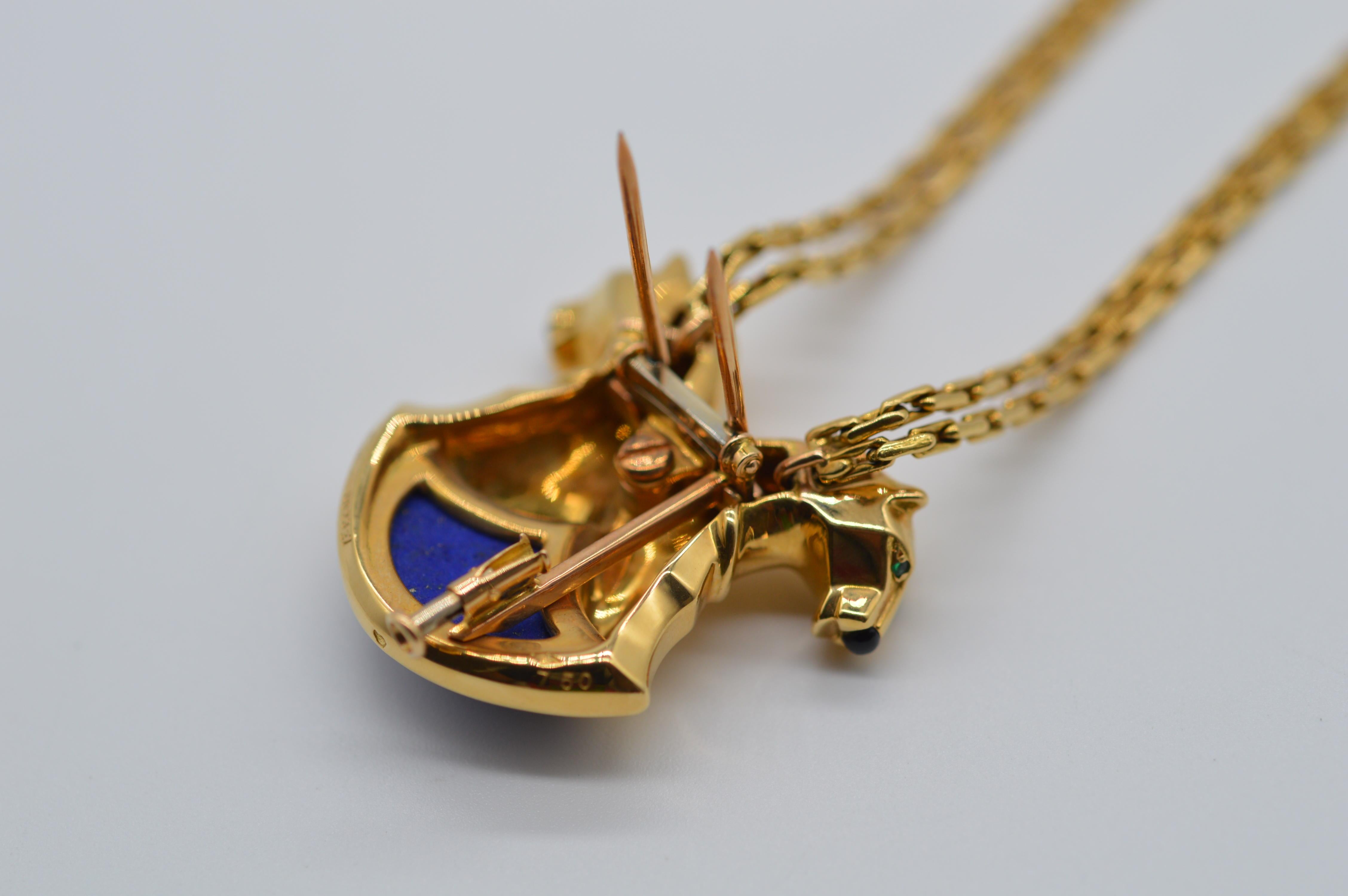 Cartier Panthère Lapis Lazuli Necklace & Brooch Unworn For Sale 4