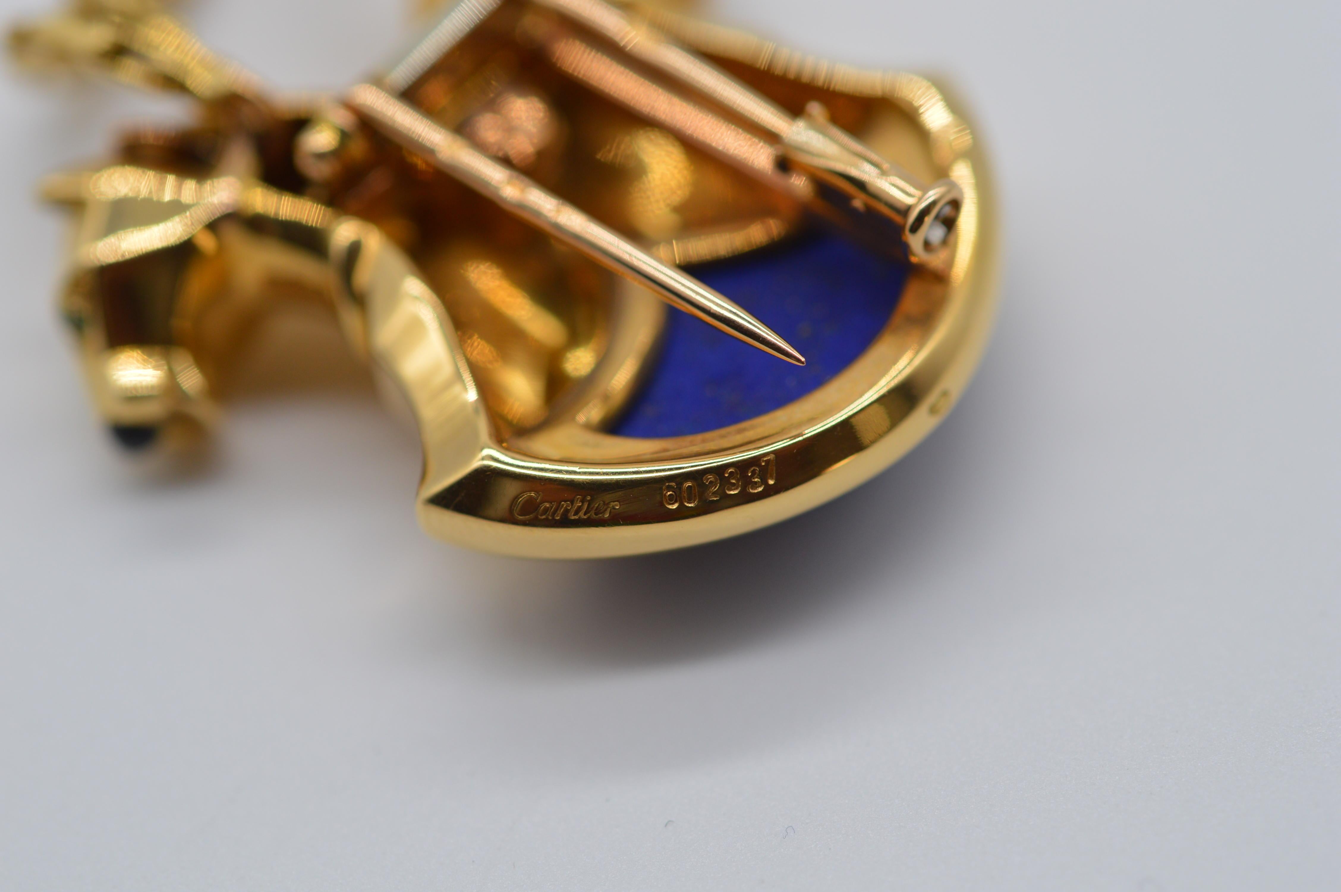 Cartier Panthère Lapis Lazuli Necklace & Brooch Unworn In New Condition For Sale In Geneva, CH