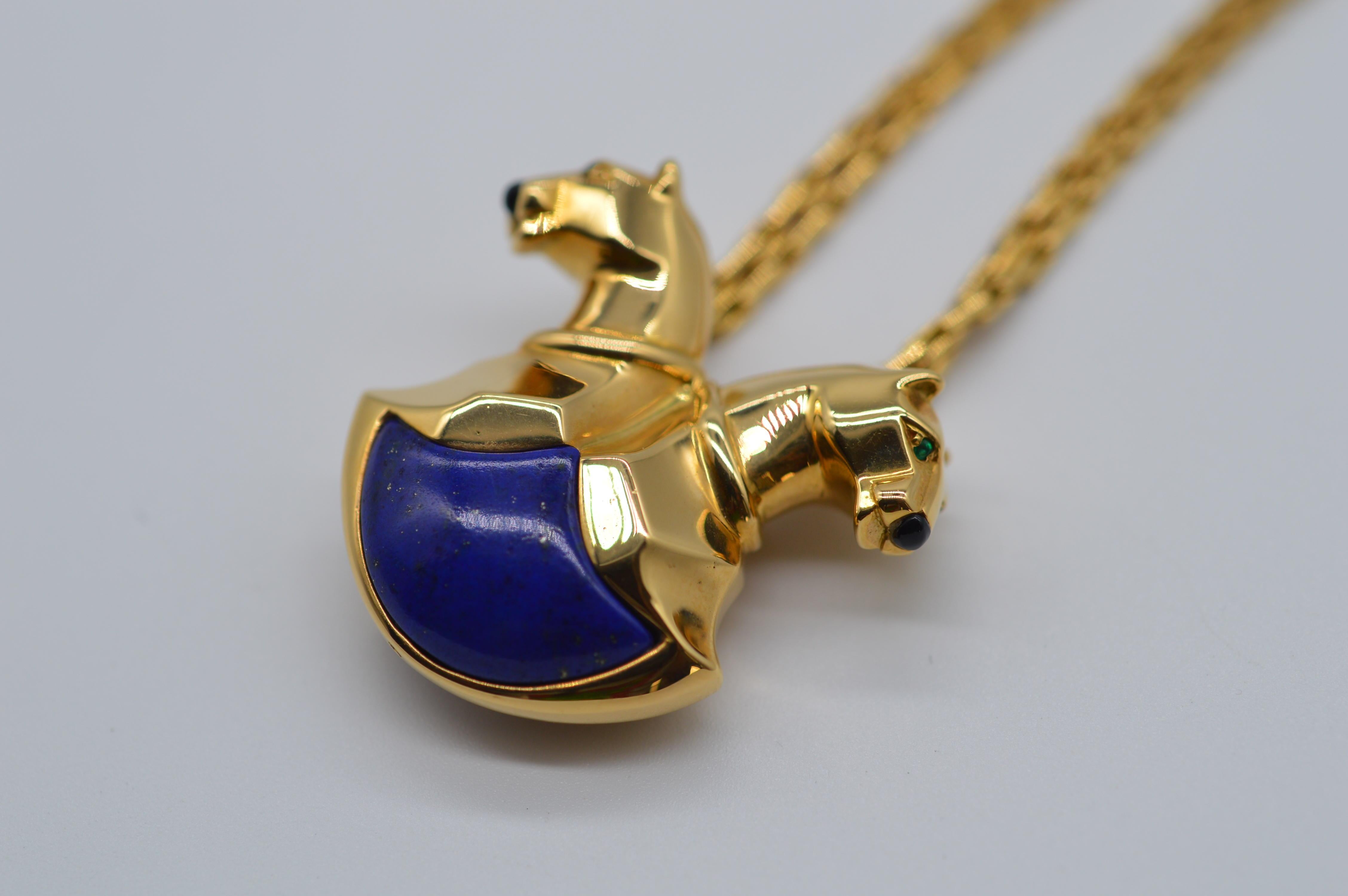 Cartier Panthère Lapis Lazuli Necklace & Brooch Unworn For Sale 1