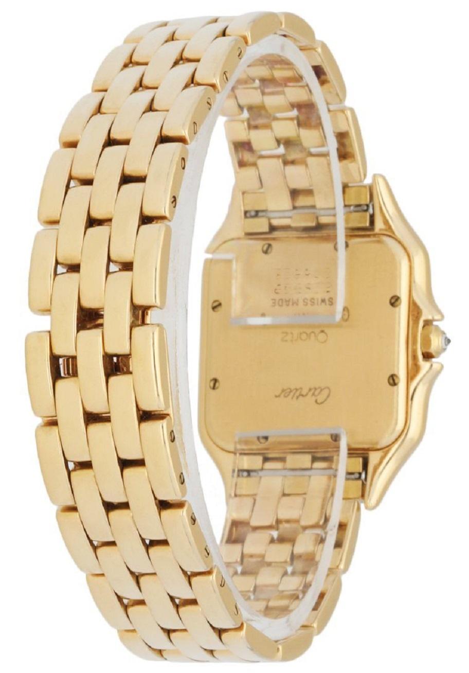 Cartier Panthere Large 18K Yellow Gold Factory Diamonds Watch In Excellent Condition In Great Neck, NY