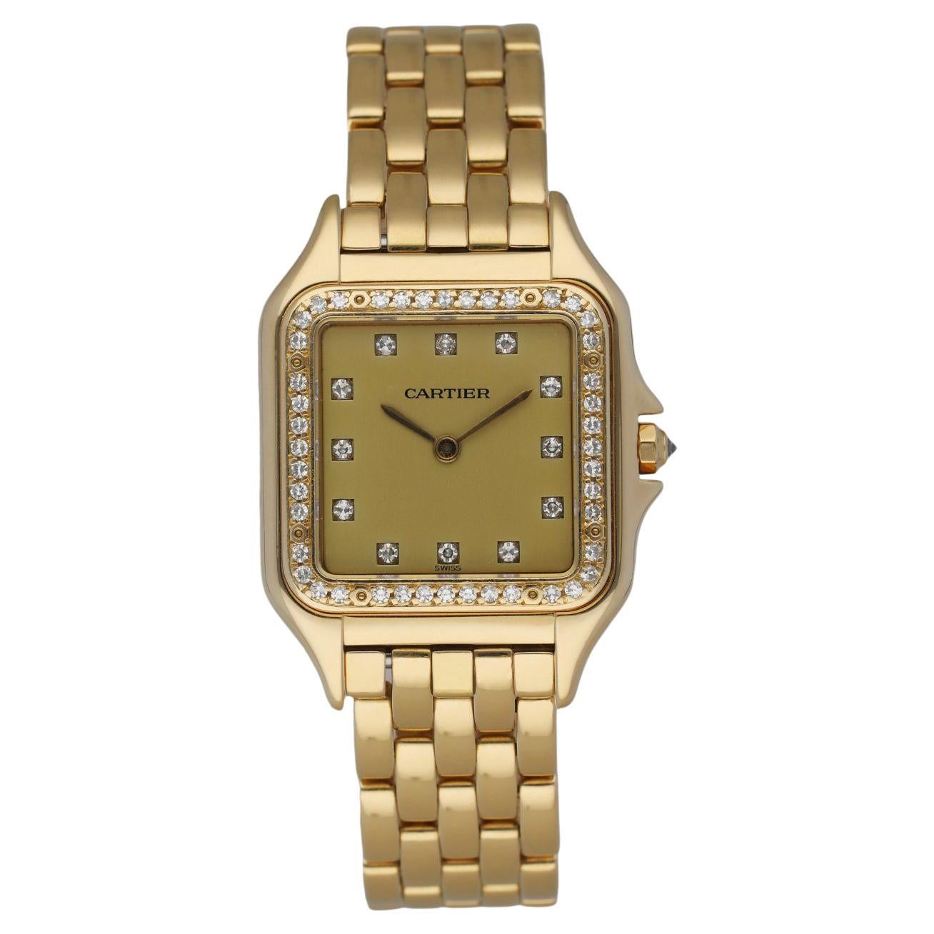 Cartier Panthere Large 18K Yellow Gold Factory Diamonds Watch