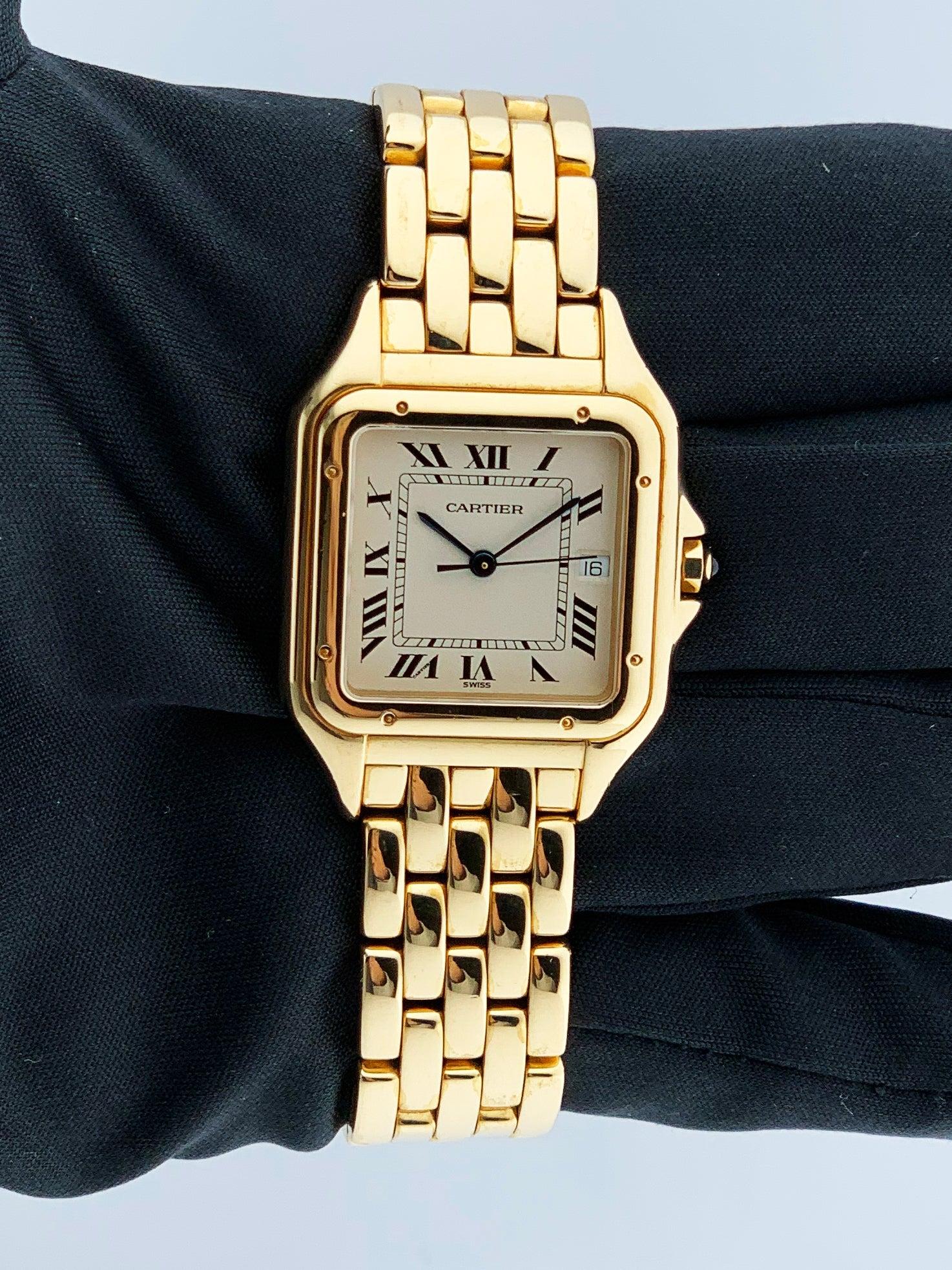 Cartier Panthere Large 18K Yellow Gold Mens Watch
