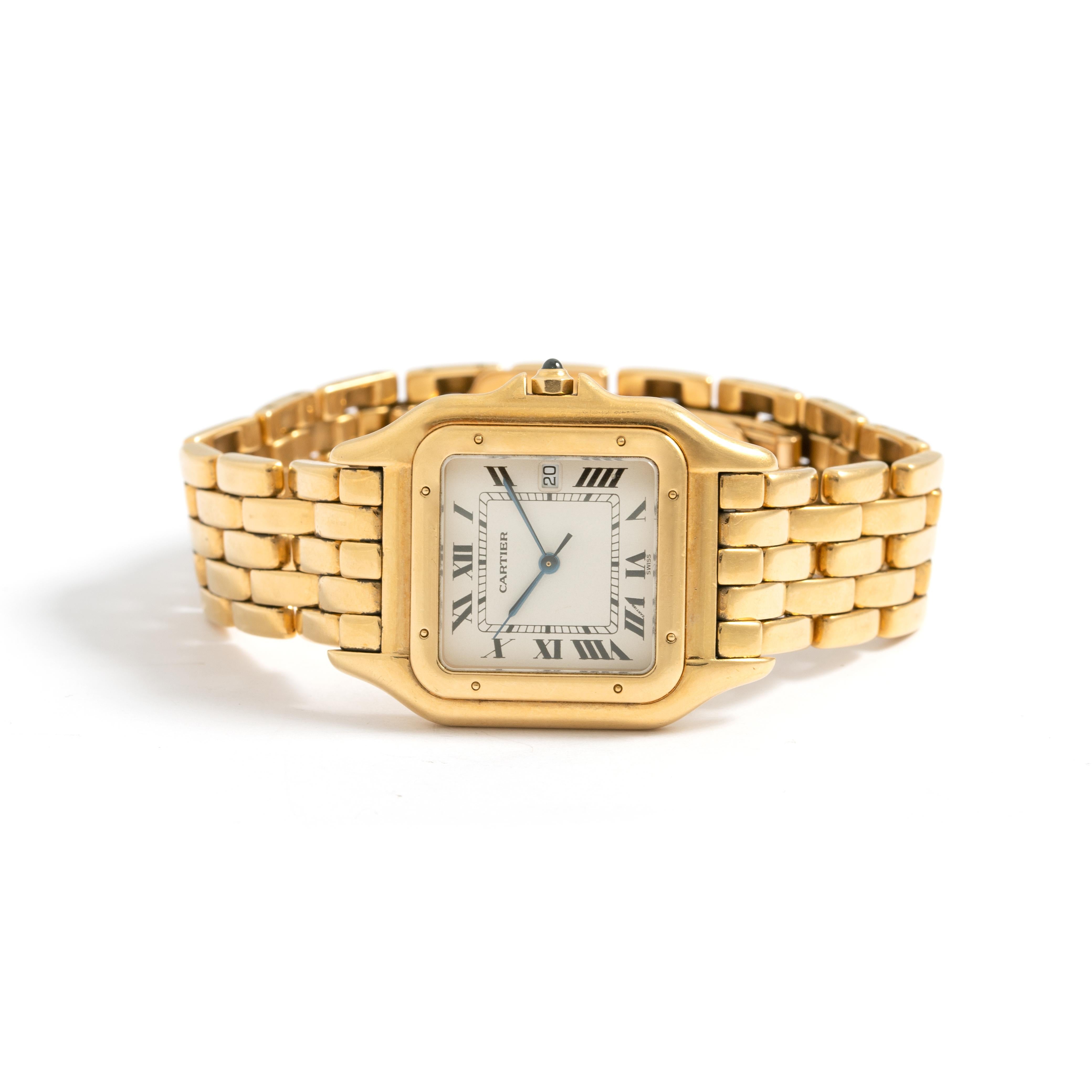 Cartier Panthere Large 18K Yellow Gold Wristwatch For Sale 1
