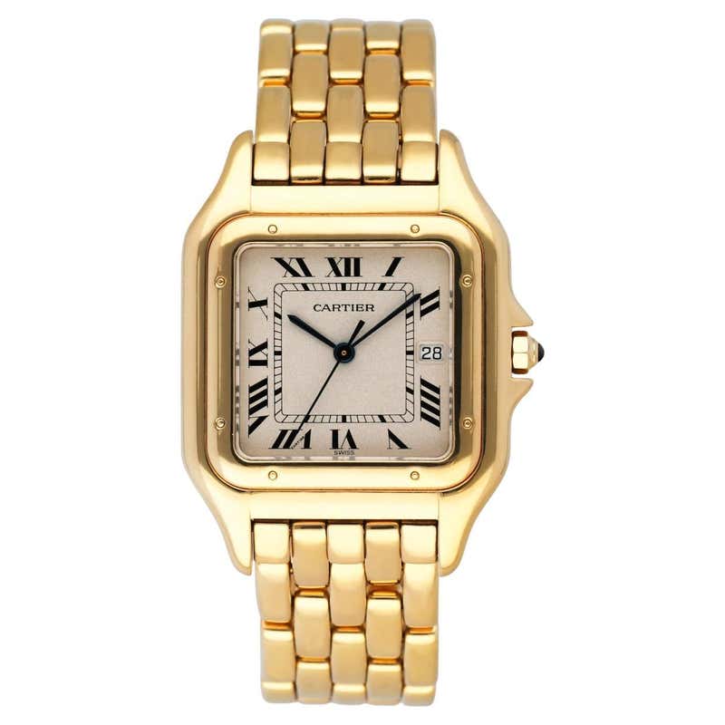 Cartier Panthere Large 18K Yellow Gold Mens Watch at 1stDibs