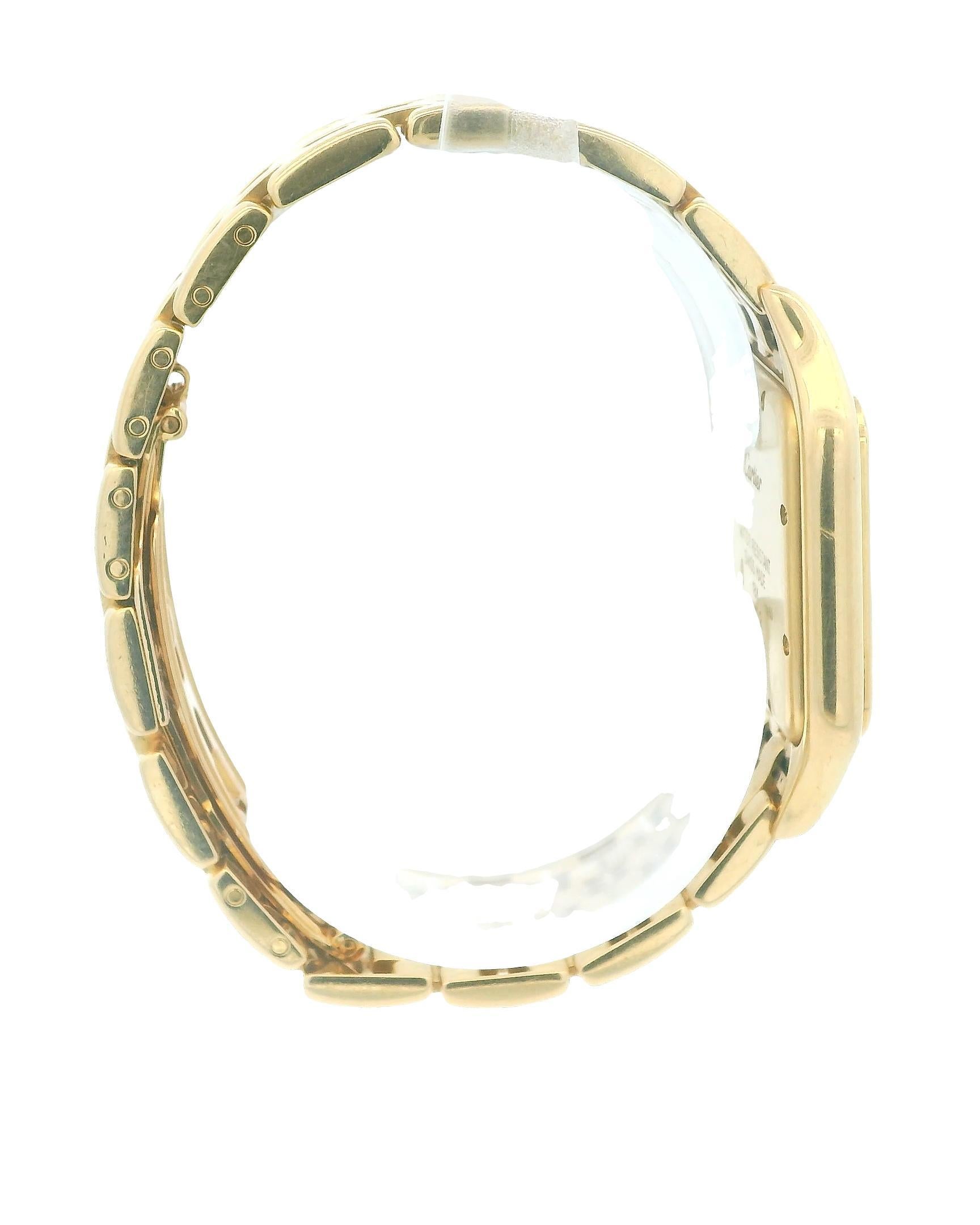 Cartier Panthere große 18K Gelbgold Silber römisches Zifferblatt W/Papers im Angebot 2