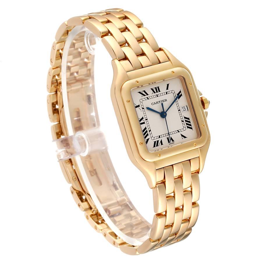 Cartier Panthere Large 18k Yellow Gold Unisex Watch W2501489 Box Papers In Excellent Condition In Atlanta, GA