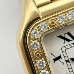 Montre Cartier Panthère Large à lunette sertie de diamants « Factory », en or jaune 18 carats